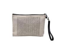 Pochette in lino, codice binario per intrusi, astuccio per trucco in tela, effetto lino, portamoneta, 15 x 10 cm, lino, 23.5 x 15 cm, Astuccio per il trucco