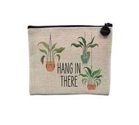 Pochette in lino - Collezione Amatoriale delle piante, giardinaggio, Passione, giardino inglese, astuccio per trucco in tela, effetto lino, astuccio da bagno, portamonete, Hang In There, 15 x 10 cm,