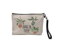 Pochette in lino - Collezione Amatoriale delle piante, giardinaggio, Passione, giardino inglese, astuccio per trucco in tela, effetto lino, astuccio da bagno, portamonete, Hang In There, 23.5 x 15 cm,