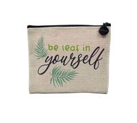 Pochette in lino - Collezione Amatoriale delle piante, giardinaggio, Passione, giardino inglese, astuccio per trucco in tela, effetto lino, astuccio da bagno, portamonete, Be Leaf, 15 x 10 cm,