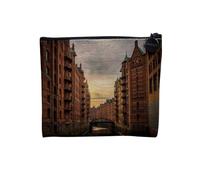 Pochette in lino - Collezione dei più bei tramonti Natura Magnifico Paesaggio Mare Montagna Città - Astuccio trucco in tela effetto lino - Astuccio da toilette - Portamonete, Amburgo, 15 x 10 cm,