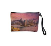 Pochette in lino - Collezione dei più bei tramonti Natura Magnifico Paesaggio Mare Montagna Città - Astuccio trucco in tela effetto lino - Astuccio da toilette - Portamonete, Sydney, 23.5 x 15 cm,