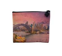 Pochette in lino - Collezione dei più bei tramonti Natura Magnifico Paesaggio Mare Montagna Città - Astuccio trucco in tela effetto lino - Astuccio da toilette - Portamonete, Sydney, 15 x 10 cm,