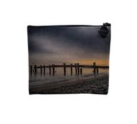 Pochette in lino - Collezione dei più bei tramonti Natura Magnifico Paesaggio Mare Montagna Città - Astuccio trucco in tela effetto lino - Astuccio da toilette - Portamonete, Pontone, 15 x 10 cm,