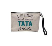 Pochette in lino - Collezione Famiglia Papà Mamma Fratello Sorella Nonna Papi Matrigna Idea Regalo Fete Cugino - Astuccio Trucco in Tela Aspetto Lino - Astuccio da toilette - Portamonete,