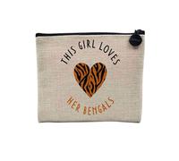 Pochette in lino, collezione inglese animali da compagnia scherzo cane gatto umorismo giochi di parola gattino cucciolo - astuccio per trucco in tela effetto lino - astuccio da toilette - portamonete,
