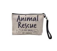 Pochette in lino, collezione inglese animali da compagnia scherzo cane gatto umorismo giochi di parola gattino cucciolo - astuccio per trucco in tela effetto lino - astuccio da toilette - portamonete,
