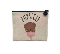 Pochette in lino, collezione inglese animali da compagnia scherzo cane gatto umorismo giochi di parola gattino cucciolo - astuccio per trucco in tela effetto lino - astuccio da toilette - portamonete,