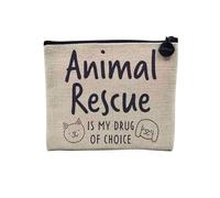 Pochette in lino, collezione inglese animali da compagnia scherzo cane gatto umorismo giochi di parola gattino cucciolo - astuccio per trucco in tela effetto lino - astuccio da toilette - portamonete,