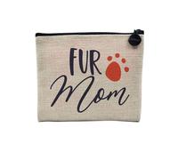 Pochette in lino, collezione inglese animali da compagnia scherzo cane gatto umorismo giochi di parola gattino cucciolo - astuccio per trucco in tela effetto lino - astuccio da toilette - portamonete,
