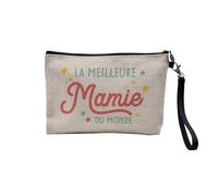 Pochette in lino - Collezione Le Miglior La Migliore del Mondo Passione Mestiere Tempo Libero Sport Collegue Famiglia - Astuccio Trucco in Tela Aspetto Lino - Astuccio da Toilette - Portamonete, Nonna