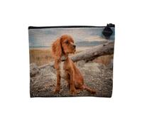 Pochette in lino - Collezione Migliori Foto di Cane Amici, Cucciolo Piccolo Medio, Grande Husky Retriever Labrador - Astuccio per Trucco in Tela Aspetto Lino - Astuccio da toilette - Portamonete, Re