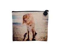 Pochette in lino - Collezione Migliori Foto di Cane Amici, Cucciolo Piccolo Medio, Grande Husky Retriever Labrador - Astuccio per Trucco in Tela Aspetto Lino - Astuccio da toilette - Portamonete, Re