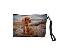 Pochette in lino - Collezione Migliori Foto di Cane Amici, Cucciolo Piccolo Medio, Grande Husky Retriever Labrador - Astuccio per Trucco in Tela Aspetto Lino - Astuccio da toilette - Portamonete, Re