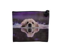 Pochette in lino - Collezione Migliori Foto di Cane Amici, Cucciolo Piccolo Medio, Grande Husky Retriever Labrador - Astuccio per Trucco in Tela Aspetto Lino - Astuccio da toilette - Portamonete,