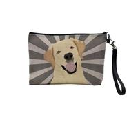 Pochette in lino - Collezione Migliori Foto di Cane Amici, Cucciolo Piccolo Medio, Grande Husky Retriever Labrador - Astuccio per Trucco in Tela Aspetto Lino - Astuccio da toilette - Portamonete, Arte