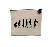 Pochette in lino - Collezione Parodia Evolution dell'uomo Passione Sport Tempo Libero Strumento Musicista Musica - Astuccio Trucco in Tela Aspetto Lino - Astuccio da toilette - Portamonete, Rugby, 15