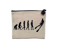 Pochette in lino - Collezione Parodia Evolution dell'uomo Passione Sport Tempo Libero Strumento Musicista Musica - Astuccio Trucco in Tela Aspetto Lino - Astuccio da toilette - Portamonete,