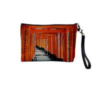 Pochette in lino - Collezione Plus Belle Foto del Giappone Creation Original Asia Culture Manga Tokyo Fuji - Astuccio per trucco in tela effetto lino - Astuccio da toilette - Portamonete, Shinto, 23.5