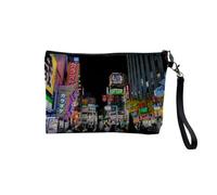 Pochette in lino - Collezione Plus Belle Foto del Giappone Creation Original Asia Culture Manga Tokyo Fuji - Astuccio per trucco in tela effetto lino - Astuccio da toilette - Portamonete, Shinjuku,