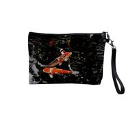 Pochette in lino - Collezione Plus Belle Foto del Giappone Creation Original Asia Culture Manga Tokyo Fuji - Astuccio per trucco in tela effetto lino - Astuccio da toilette - Portamonete, Koi 2, 23.5