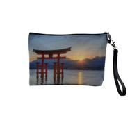 Pochette in lino - Collezione Plus Belle Foto del Giappone Creation Original Asia Culture Manga Tokyo Fuji - Astuccio per trucco in tela effetto lino - Astuccio da toilette - Portamonete, Torii, 23.5