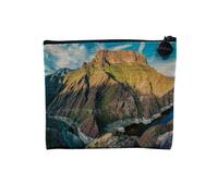 Pochette in lino - Collezione Plus Belle foto di montagna Pic Lago Neve Punta Alpi Pirenei Rocciose Sci - Astuccio per trucco in tela effetto lino, astuccio da toilette - Portamonete, Isole Canarie,