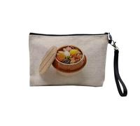 Pochette in lino - Collezione Plus Belle immagini di cucina del mondo Giappone Spagna piatti - Astuccio per trucco in tela effetto lino - Astuccio da toilette - Portamonete, Giappone Pot, 23.5 x 15