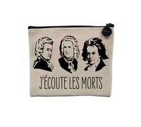 Pochette in lino - Collezione scherzo giochi di parola musica musicista strumento strumentista pop rock classico - Astuccio per trucco in tela effetto lino - Astuccio da toilette - Portamonete,