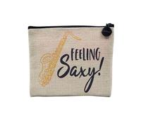 Pochette in lino - Collezione scherzo giochi di parola musica musicista strumento strumentista pop rock classico - Astuccio per trucco in tela effetto lino - Astuccio da toilette - Portamonete,