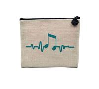 Pochette in lino - Collezione scherzo giochi di parola musica musicista strumento strumentista pop rock classico - Astuccio per trucco in tela effetto lino - Astuccio da toilette - Portamonete,
