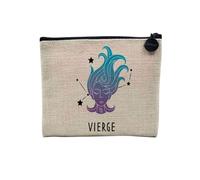 Pochette in lino - Collezione Segno Astrologia Constellation Minimalista Tarocchi Zodiaco Astre Divination - Astuccio per trucco in tela effetto lino - Astuccio da toilette - Portamonete, Segno 2
