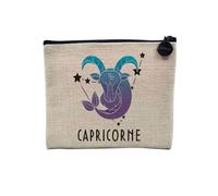 Pochette in lino - Collezione Segno Astrologia Constellation Minimalista Tarocchi Zodiaco Astre Divination - Astuccio per trucco in tela effetto lino - Astuccio da toilette - Portamonete, Segno 2