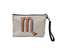 Pochette in lino - Collezione Segno Astrologia Constellation Minimalista Tarocchi Zodiaco Astre Divination - Astuccio per trucco in tela effetto lino - Astuccio da toilette - Portamonete, Segno