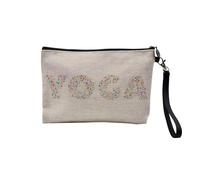 Pochette in lino - Collezione Spiritual Monument India Thailandia Buddismo religione monaci - Astuccio per trucco in tela effetto lino - Astuccio da toilette - Portamonete, Yog Lettere 3, 23.5 x 15