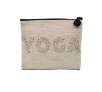 Pochette in lino - Collezione Spiritual Monument India Thailandia Buddismo religione monaci - Astuccio per trucco in tela effetto lino - Astuccio da toilette - Portamonete, Yog Lettere 3, 15 x 10 cm,