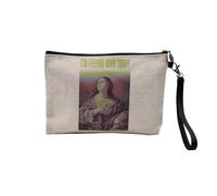 Pochette in lino - Collezione Zoomer Culture Collage Vintage Illustration Art Humour Scherzo Street Wear - Astuccio trucco in tela effetto lino - Astuccio da toilette - Portamonete, Rich Today, 23.5 x