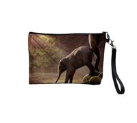 Pochette in lino - Collezioni più belle foto Elephant Savana Nature Wild Asia - Astuccio per trucco in tela effetto lino - Astuccio da toilette - Portamonete, Per neonati., 23.5 x 15 cm, Astuccio per