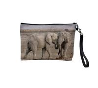 Pochette in lino - Collezioni più belle foto Elephant Savana Nature Wild Asia - Astuccio per trucco in tela effetto lino - Astuccio da toilette - Portamonete, amore, 23.5 x 15 cm, Astuccio per il