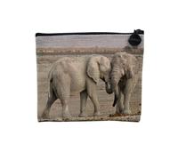 Pochette in lino - Collezioni più belle foto Elephant Savana Nature Wild Asia - Astuccio per trucco in tela effetto lino - Astuccio da toilette - Portamonete, amore, 15 x 10 cm, Astuccio per il trucco