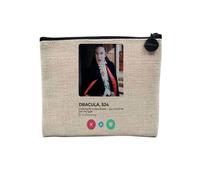 Pochette in lino - Dracula Vampire Film Social Network Meeting Love - Astuccio per trucco in tela effetto lino, portamonete - 15 x 10 cm, Dracula, 15 x 10 cm, Astuccio per il trucco