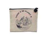 Pochette in lino - Ecologia Ambiente Bio Diversità Messaggi Ecologisti - Astuccio per trucco in tela effetto lino - Astuccio da toilette - Portamonete, Planet B, 15 x 10 cm, Astuccio per il trucco