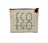 Pochette in lino - Ecologia Ambiente Bio Diversità Messaggi Ecologisti - Astuccio per trucco in tela effetto lino - Astuccio da toilette - Portamonete, Eco, 15 x 10 cm, Astuccio per il trucco