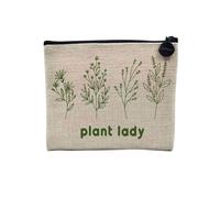 Pochette in lino - Ecologia Ambiente Bio Diversità Messaggi Ecologisti - Astuccio per trucco in tela effetto lino - Astuccio da toilette - Portamonete, Pianta Lady, 15 x 10 cm, Astuccio per il trucco