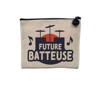 Pochette in lino - Future Batteuse Artiste Future Music - Astuccio per trucco in tela effetto lino, portamonete - 15 x 10 cm, lino, 15 x 10 cm, Astuccio per il trucco