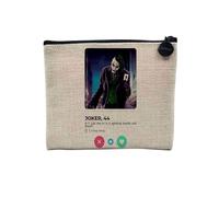 Pochette in lino - Joker Villain Film Social Network Dating Love - Astuccio per trucco in tela effetto lino, portamonete - 15 x 10 cm, Joker, 15 x 10 cm, Astuccio per il trucco
