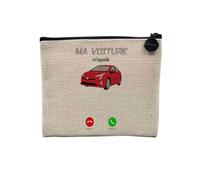 Pochette in lino - My Car mi chiama Passion - Astuccio per trucco in tela effetto lino, portamonete - 15 x 10 cm, lino, 15 x 10 cm, Astuccio per il trucco