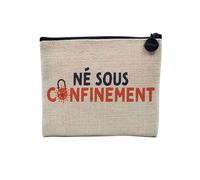 Pochette in lino - Nato sotto contenimento neonato - Astuccio per trucco in tela effetto lino - Portamonete - 15 x 10 cm, lino, 15 x 10 cm, Astuccio per il trucco