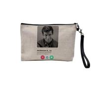 Pochette in lino - Norman Bates Social Network Psycho Incontro Amour - Astuccio per trucco in tela effetto lino, 23,5 x 15 cm, Norman Bates, 23.5 x 15 cm, Astuccio per il trucco