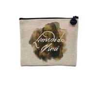 Pochette in lino - Pittore Celebre Creation Signature Collage Art Artiste Pittura Fiori Frutta - Astuccio trucco in tela effetto lino - Astuccio da toilette - Portamonete, Da Vinci 1, 15 x 10 cm,